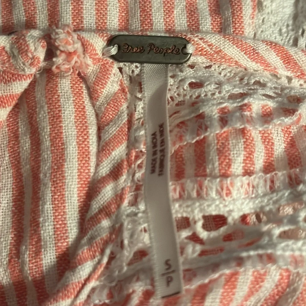Free People Sunny Day Boho casual dress Gingham plaid cotton dress Sz S‎